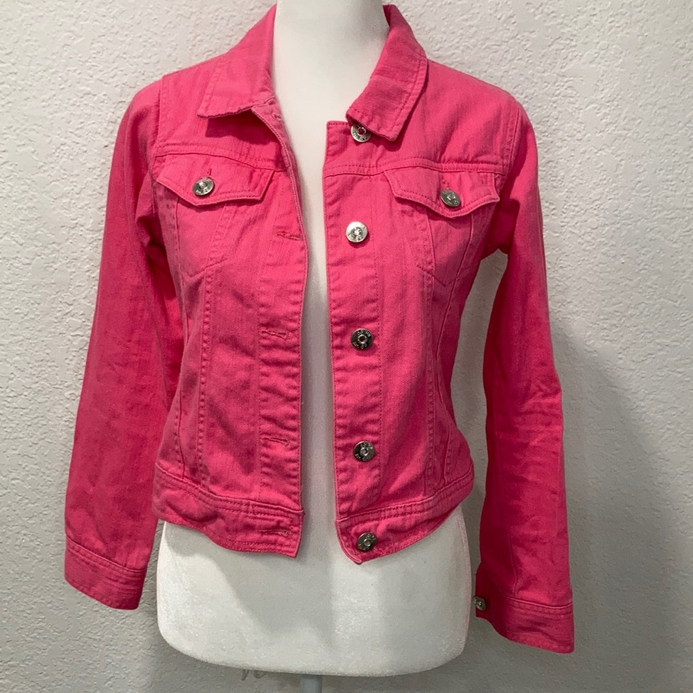 1989 place Hot Pink denim jacket